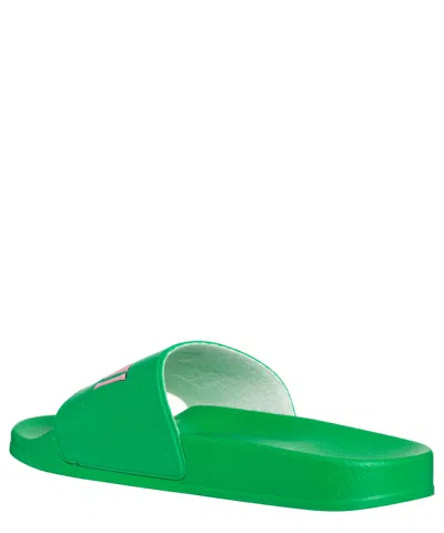 Shop Chiara Ferragni Stretch Stretch Slides In Bright Green