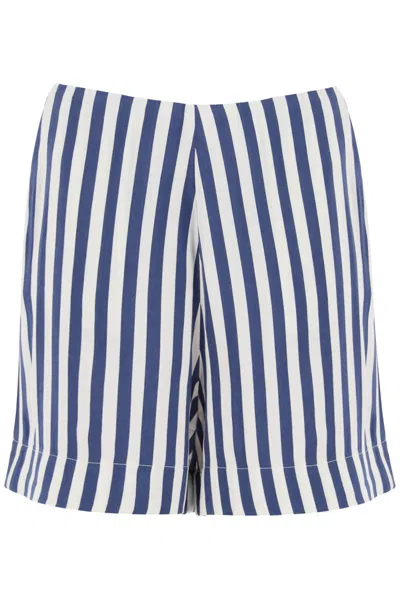 Shop Mvp Wardrobe "striped Charmeuse Shorts By Le In Multicolor