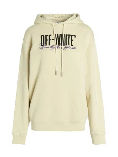 Shop Off-white 'the Opposite' Hoodie In Beige
