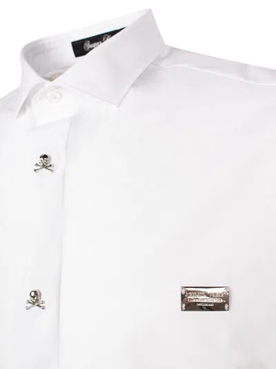 Shop Philipp Plein Logo Plaque Long-sleeved Shirt