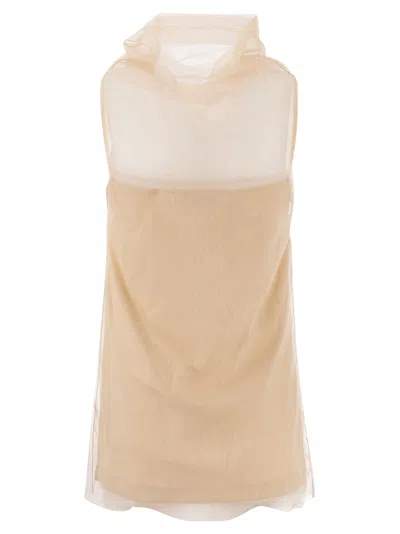 Shop Fabiana Filippi Jersey Top With Tulle