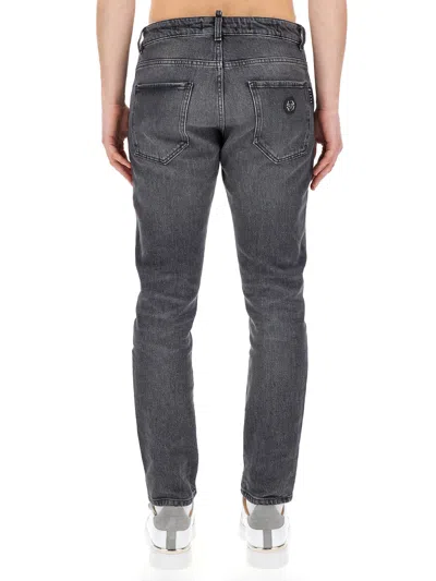 Shop Philipp Plein Skinny Fit Jeans In Grey