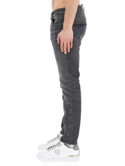 Shop Philipp Plein Skinny Fit Jeans In Grey