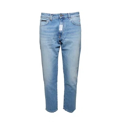 Shop Philipp Plein Detroit Fit Logo-patch Mid-rise Jeans In Medium Blue