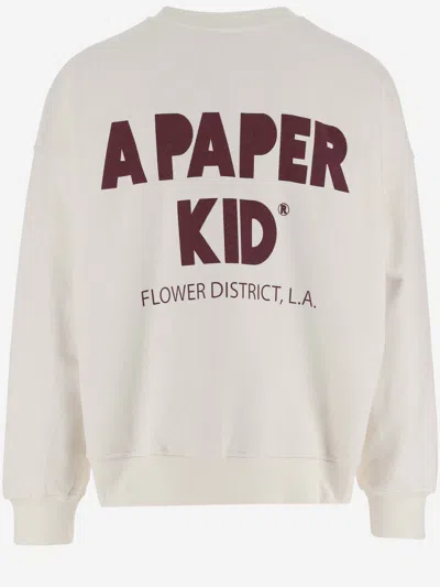 Shop A Paper Kid Cotton Sweatshirt With Logo