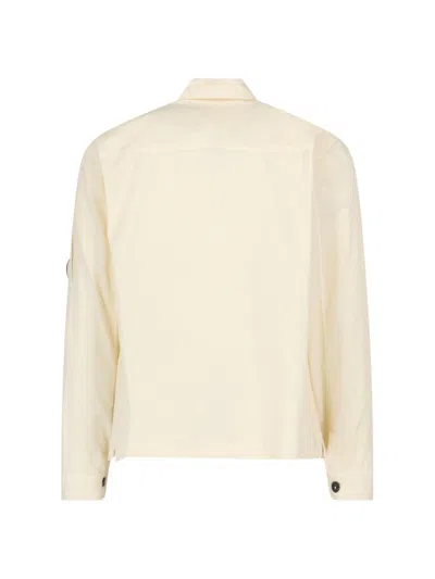 Shop C.p. Company Lens Shirt Jacket In Beige