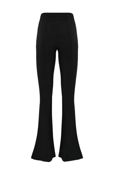 Shop Elisabetta Franchi Flared Trousers With Charms Accessory In Black