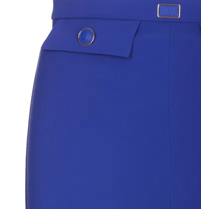 Shop Elisabetta Franchi Pants In Blue Indaco