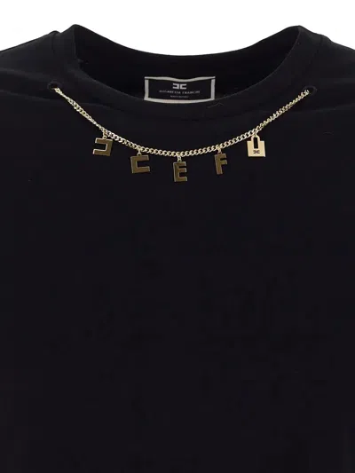 Shop Elisabetta Franchi Chain T-shirt In Black