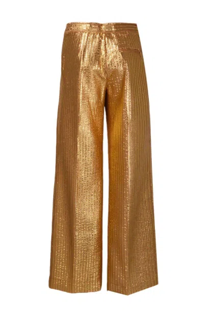 Shop Forte Forte High Waist Wide Leg Trousers In Yellow