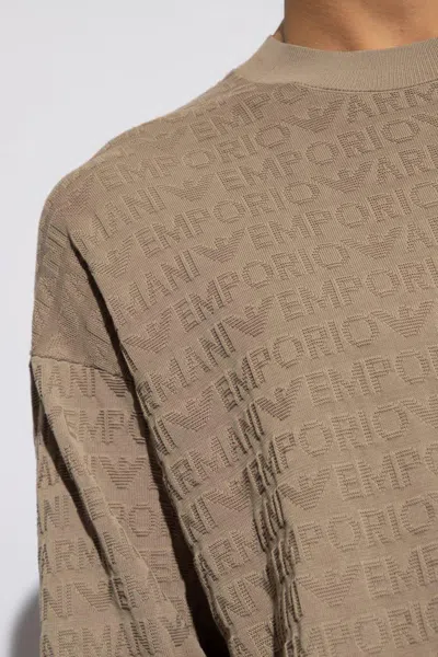 Shop Emporio Armani Monogrammed Sweater