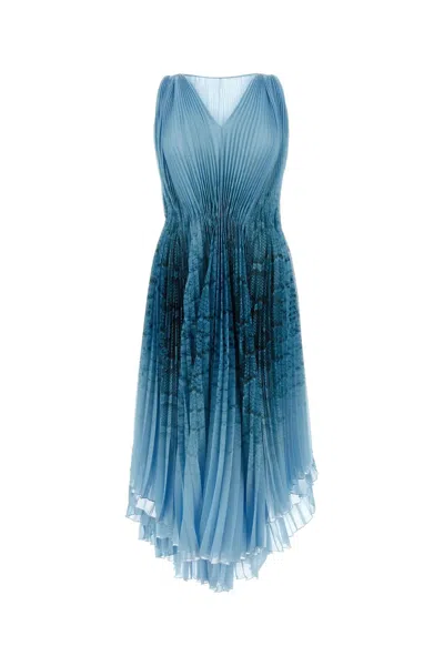 Shop Ermanno Scervino Light Blue Polyester Dress