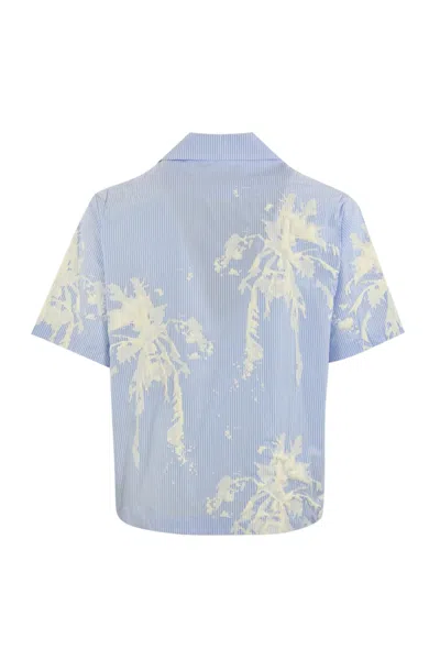 Shop Barrow Camicia In Popeline Con Stampa Palm