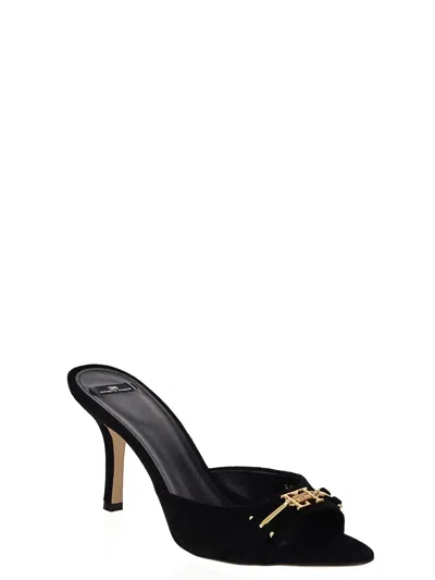 Shop Elisabetta Franchi Logo Mule In Black