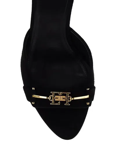 Shop Elisabetta Franchi Logo Mule In Black