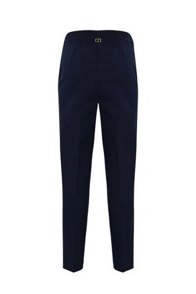 Shop Twinset Cropped Trousers With Oval T Buttons