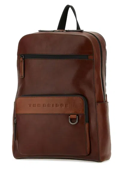 Shop The Bridge Brown Leather Damiano Backpack