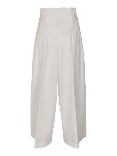Shop Aspesi High Waist Belted Trousers In White