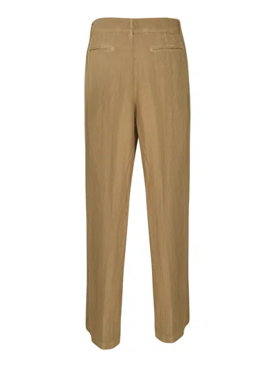 Shop Massimo Alba Straight Buttoned Trousers In Sand