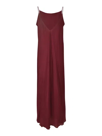 Shop Marc Le Bihan Classic Sleeveless Long-length Dress In Framboise