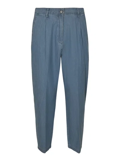 Shop Aspesi Buttoned Denim Trousers