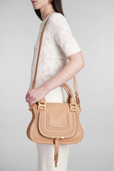 Shop Chloé Mercie Shoulder Bag In Beige Leather