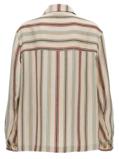 Shop Etro Striped Overshirt In Multicolor