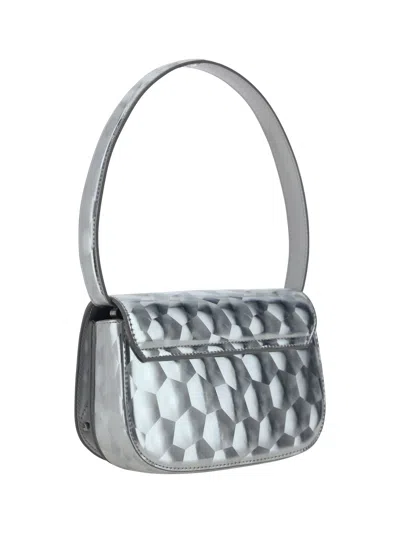 Shop Diesel 1dr Handbag In Silver