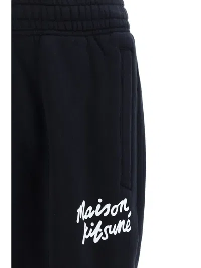 Shop Maison Kitsuné Sweatpants In Black/white