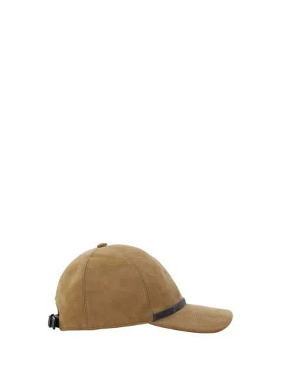 Shop Brunello Cucinelli Baseball Hat In Caramel