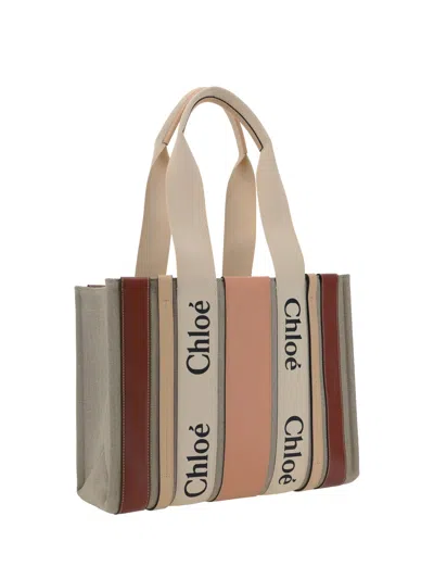Shop Chloé Woody Handbag In Terracotta Pink