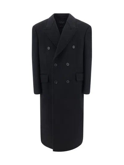 Shop Balenciaga Oversized Coat In Black