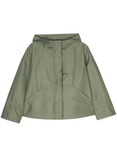 Fay Water-repellent Poplin Parka In Verde