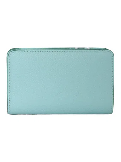 Shop Lancel Light Blue Leather Wallet In Green