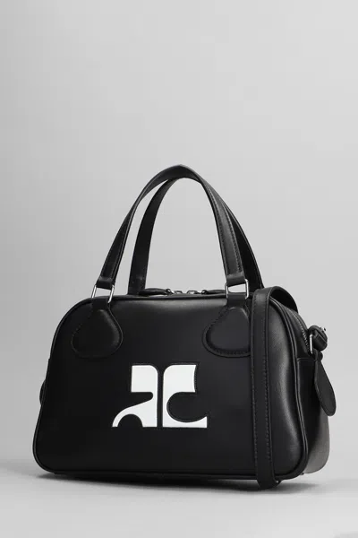 Shop Courrèges Bowling Shoulder Bag In Black Leather