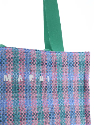Shop Marni Handbag In Green/fuchsia/cypress