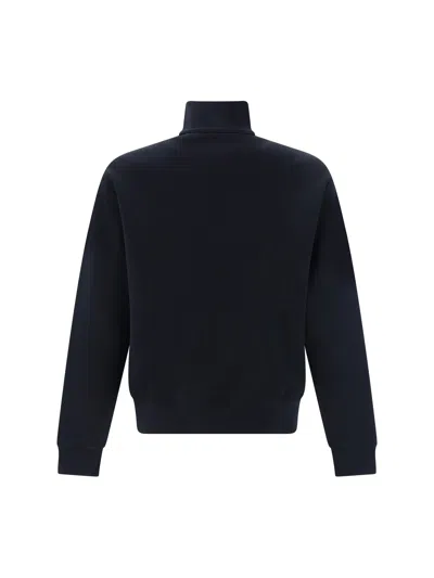 Shop Burberry Zipper Sweatshirt In Black