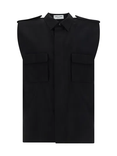 Shop Saint Laurent Saharienne Shirt In Noir