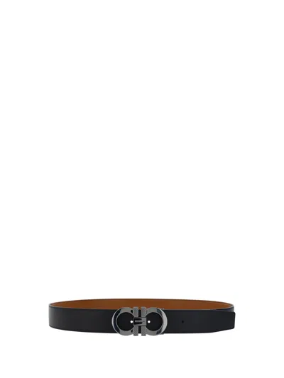 Shop Ferragamo Reversible Belt In Nero