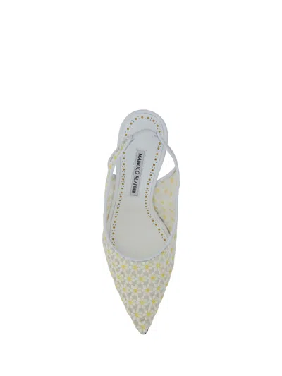 Shop Manolo Blahnik Margolina Pumps In Ywov/whit