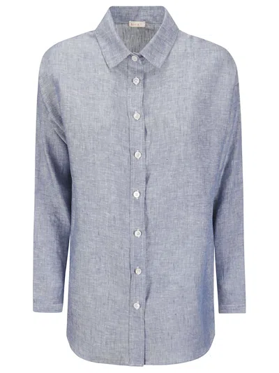 Shop Hira Linen Shirt In Blue Melange