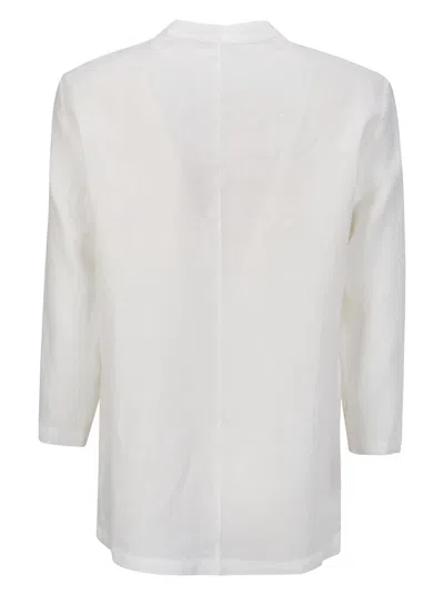 Shop Stefano Mortari Korean Linen Shirt M/l In White