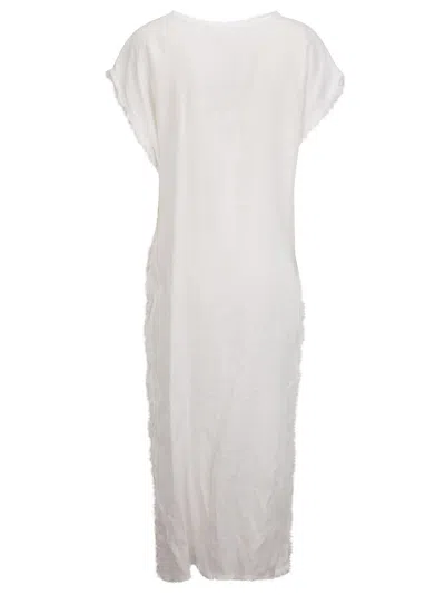 Shop P.a.r.o.s.h Long Dress In Cream