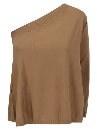 Shop Archiviob Viscose One-shoulder Sweater In Rope
