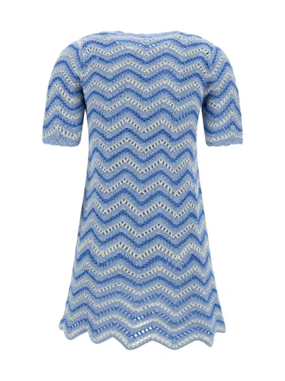 Shop Ganni Crochet Mini Dress In Heather