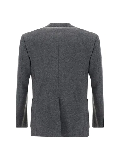 Shop Dolce & Gabbana Blazer Jacket In Melange Grigio