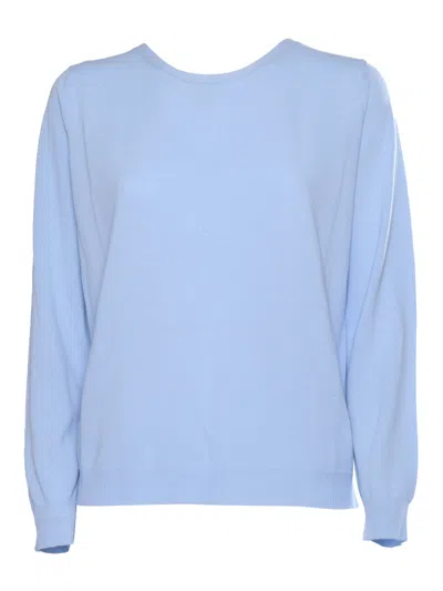 Shop Kangra Light Blue Ribbed Cotton Sweater