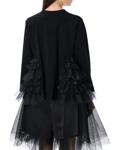 Shop Noir Kei Ninomiya Tulle Insert T-shirt In Black