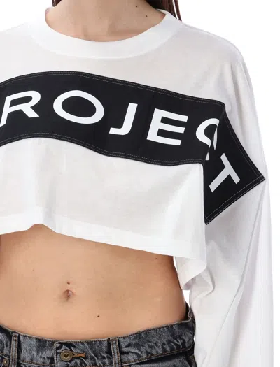 Shop Y/project Logo Band Crop Top In Optic White