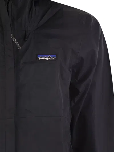 Shop Patagonia Nylon Rainproof Jacket In Black